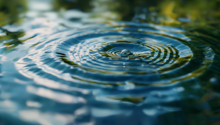 Kreisförmige Kräuselungen auf dem Wasser