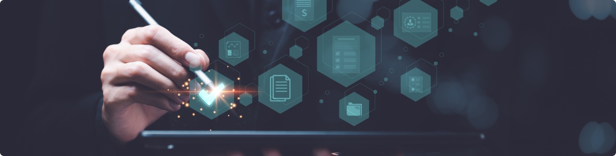Hand, die einen digitalen Stift hält, Python-Datenstruktur