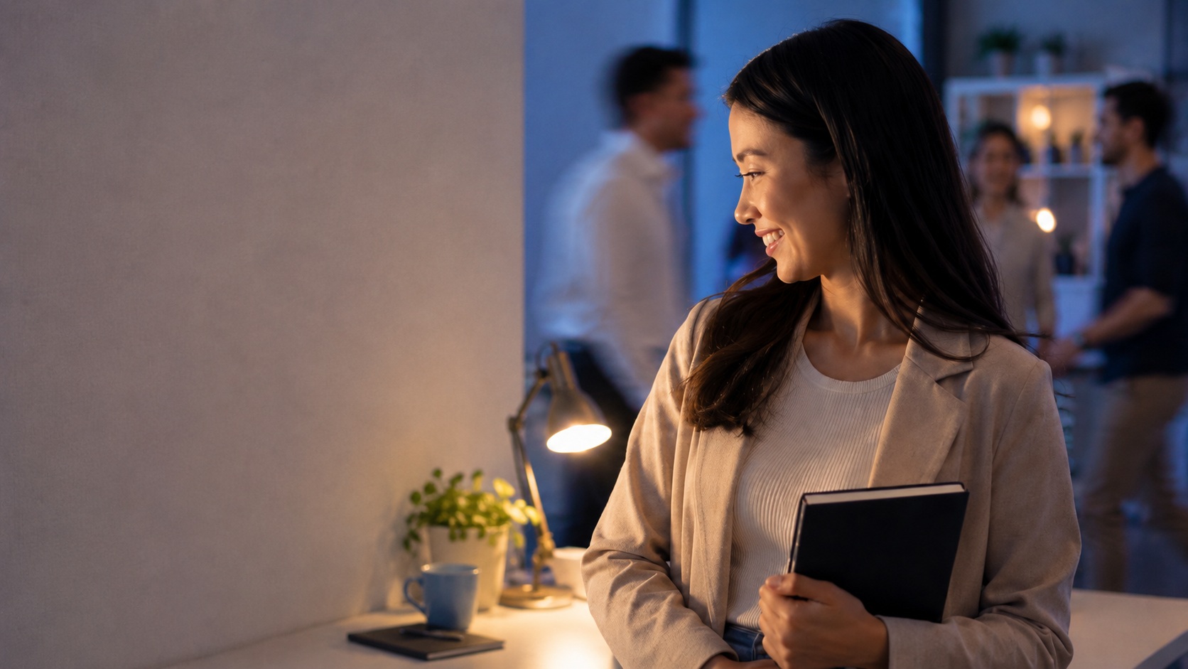 Woman with Notebook in Modern office